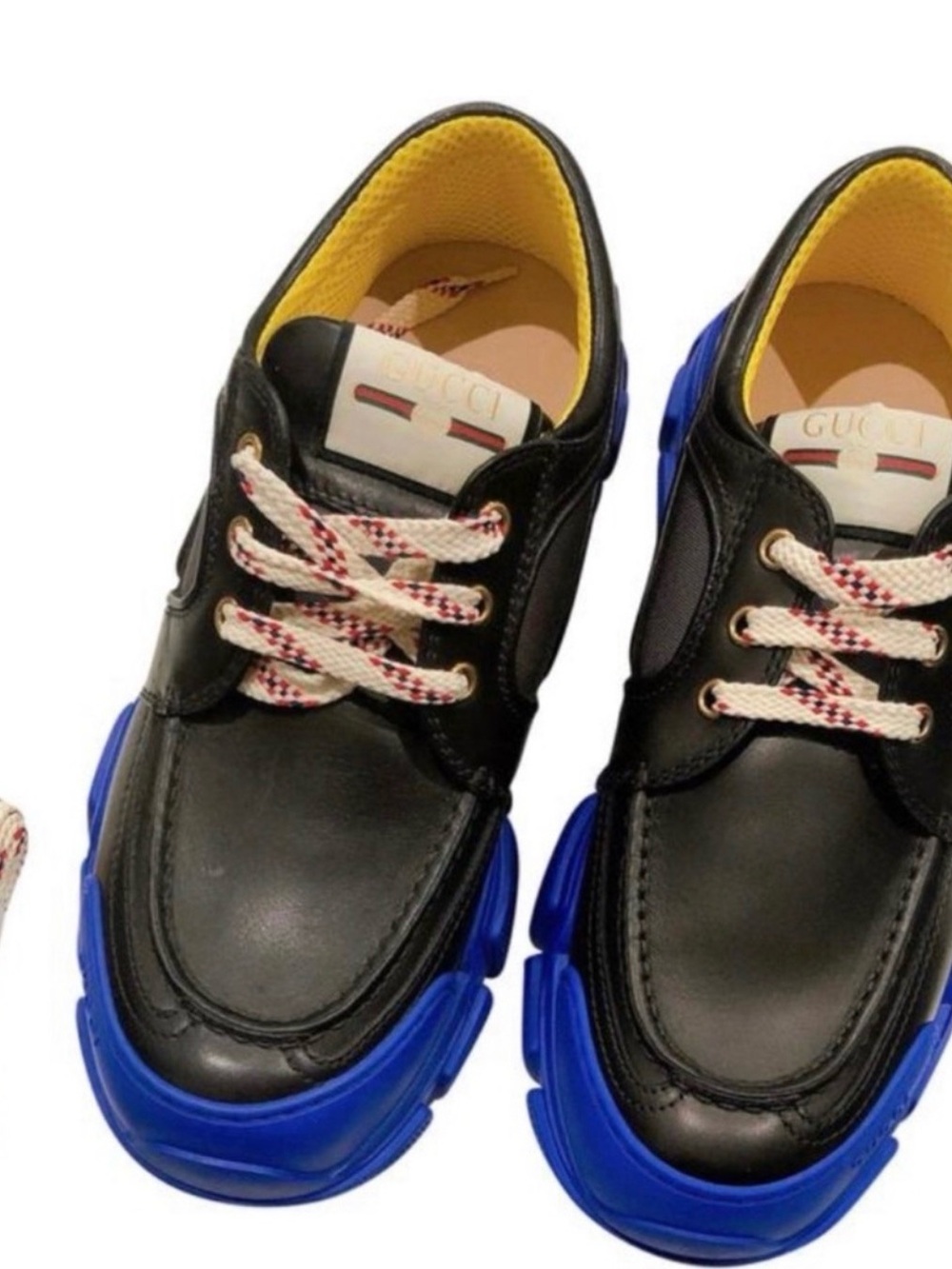 Gucci Men sneaker, size 9 USA contrasting blue platform NEW